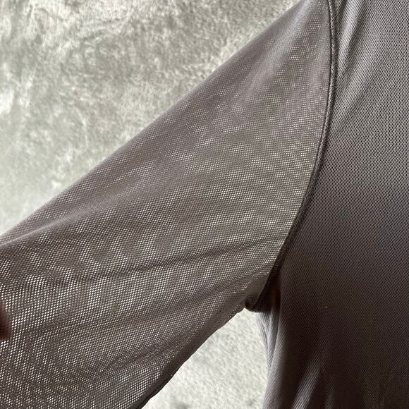 Vivienne Tam Gray Mesh Sleeves Top T Shirt size Large Vintage Y2K - Picture 2 of 7